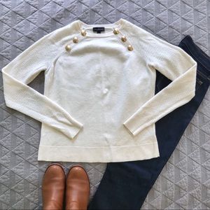 The Limited Ivory Sweater with Gold Buttons